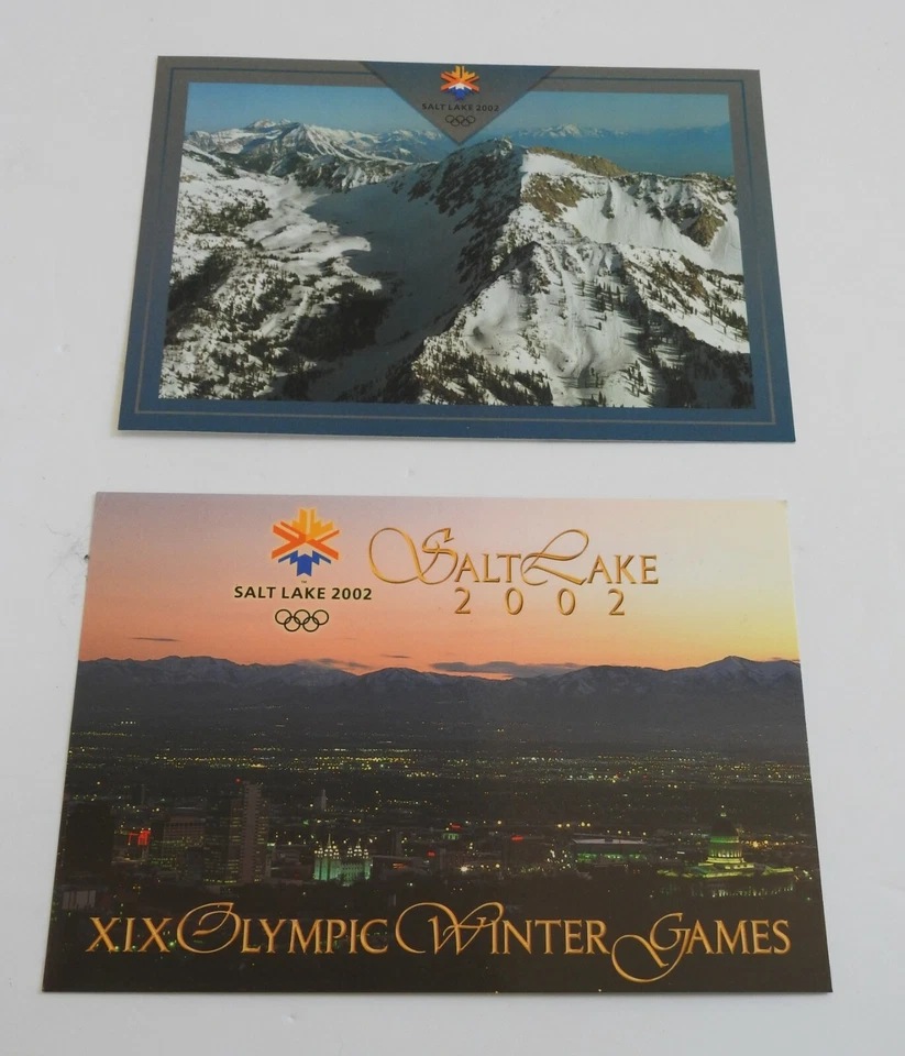 lot of 2 large WINTER OLYMPICS SALT LAKE 2002 POSTCARDS NOS 1 bid logo 1 games - Image 1 of 3
