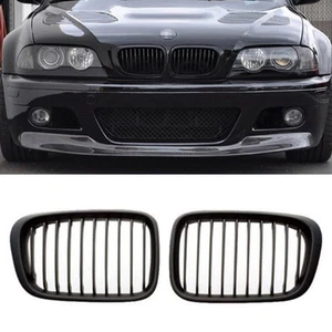 Black Front Grilles Grill For BMW E46 98-01 4D 3 series 320i 323i 325i 328i 330i - Picture 1 of 8