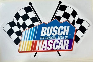 Vintage neu 1992 Busch das offizielle Bier der NASCAR Aufkleber Schachbrett Flaggen groß - Bild 1 von 4