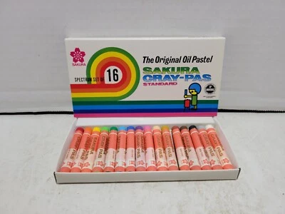Sakura Cray-Pas Oil Pastels Spectrum Set of 16 Colors Standard Japan XEP-16