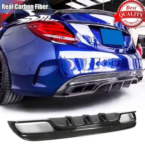 For Benz W205 C250 Sport C43 C63 2015-2019 Carbon Fiber Rear Bumper Diffuser Lip - Bild 1 von 12