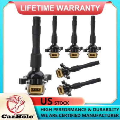 Paquete de 6 bobinas de encendido para BMW E46 E39 X5 E36 325 330 328 2001 2002 Foto 1 de 4