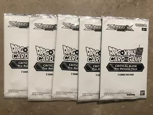 5x Dragon Ball Super Card Game Critical Blow Pre-Release pack Promo Prize *Z05* - Picture 1 of 2