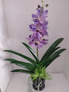 23"  Artificial vanda orchid plant LAVENDER - Picture 1 of 5