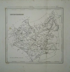 Antique map of Leicestershire by Samuel Lewis 1834 - Picture 1 of 3