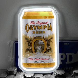Olympia Bier Es ist das Wasser Club Bar Männerhöhle Leuchtreklame Licht Dekor 12"x7" K1 - Bild 1 von 5
