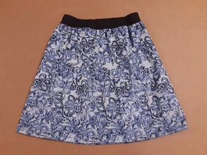 Aqua Girls Navy Brocade A-Line Skirt, Size XL - Picture 1 of 2
