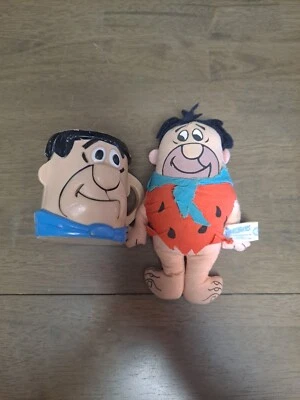 FRED FLINTSTONE 1968 y 1972 peluche relleno y taza Knickerbocker Vitamins Foto 1 de 4
