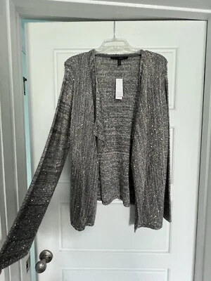 Cárdigan Casa Blanca Mercado Negro Nuevo con Etiquetas Talla M Plateado/Dorado Brillante - ¡Hermoso! Foto 1 de 4