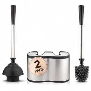 Toilet Brush and Plunger Set 18-in - Updated 2025 No-Rust - Stainless S... - Picture 1 of 6
