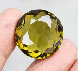 66.20 CT Natural Round Cut Dark Green Peridot Certified loose Gemstone For Sale - Picture 1 of 6