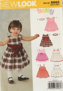 BABY GIRLS' DRESSES & HEADBAND (Size NB - L) NEW LOOK Pattern 6662 - Picture 1 of 2
