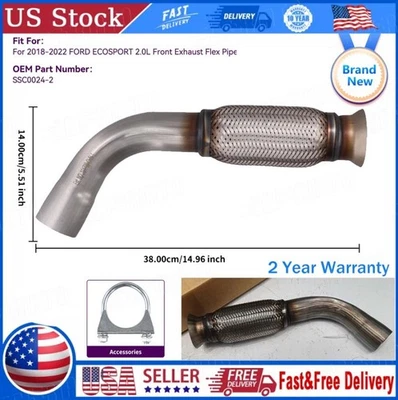 2018-2022 FORD ECOSPORT 2.0L Front Exhaust Flex Pipe SSC0024-2 - Image 1 of 4