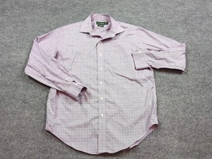 Lauren Ralph Lauren Shirt Mens 16-34/35 Purple Check Long Sleeve Cotton Business - Picture 1 of 8