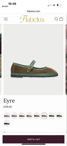 Flabelus Green Velvet Ballerina Shoes In Box Size 37 EUR or 3.5 UK - Picture 1 of 6