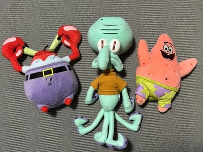 EUC Set Of TY SpongeBob, Patrick & Squidwird Stuffed Toys - Image 1 of 4