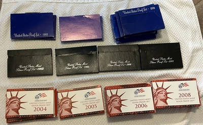 1970 TO 2008 S SILVER PROOF SET LOT /  22 SETS - Image 1 of 4