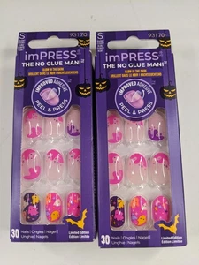 Kiss imPRESS Uñas El Miedo Corto Brilla en la Oscuridad Prensado en 2 Cajas Halloween - Imagen 1 de 5
