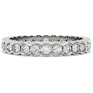 Natural Round Diamond Eternity ring bezel set 1.20 ct 18k Gold  - Picture 1 of 10