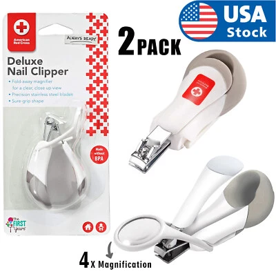 2PACK The First Years American Red Cross Deluxe Nail Clipper with Magnifier - Image 1 of 4
