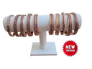 Pure Copper Magnetic Bracelet Arthritis Pain Therapy Energy Cuff Bangle - Picture 1 of 32