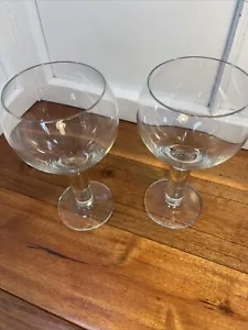 Wine Glass Inga by CRATE & BARREL 8” Tall Set Of 2 Poland Blown Nice Large - Picture 1 of 8
