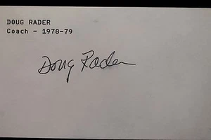 Doug Rader Padres Coach 1978-79 Autographed 3x5 Signed Index Card JSA 17D - Picture 1 of 4