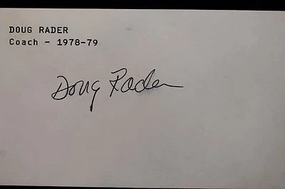 Doug Rader Padres Coach 1978-79 Autographed 3x5 Signed Index Card JSA 17D - Image 1 of 4