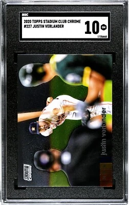 2020 Topps Stadium Club Chrome #227 Justin Verlander SGC 10 GEM MINT - Image 1 of 2