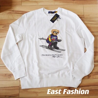 NUEVO POLO RALPH LAUREN Para Hombres Blanco ESQUÍ POLO OSO Cuello Redondo Polar Sudadera ALPINA Foto 1 de 4