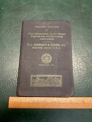 Field Adjustments of the Berger Engineering, Pocket Ed. 1927 ~ Nice - Image 1 of 4