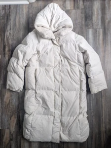 Piumino con cappuccio Banana Republic puffer avorio transizione panna donna medio - Foto 1 di 9