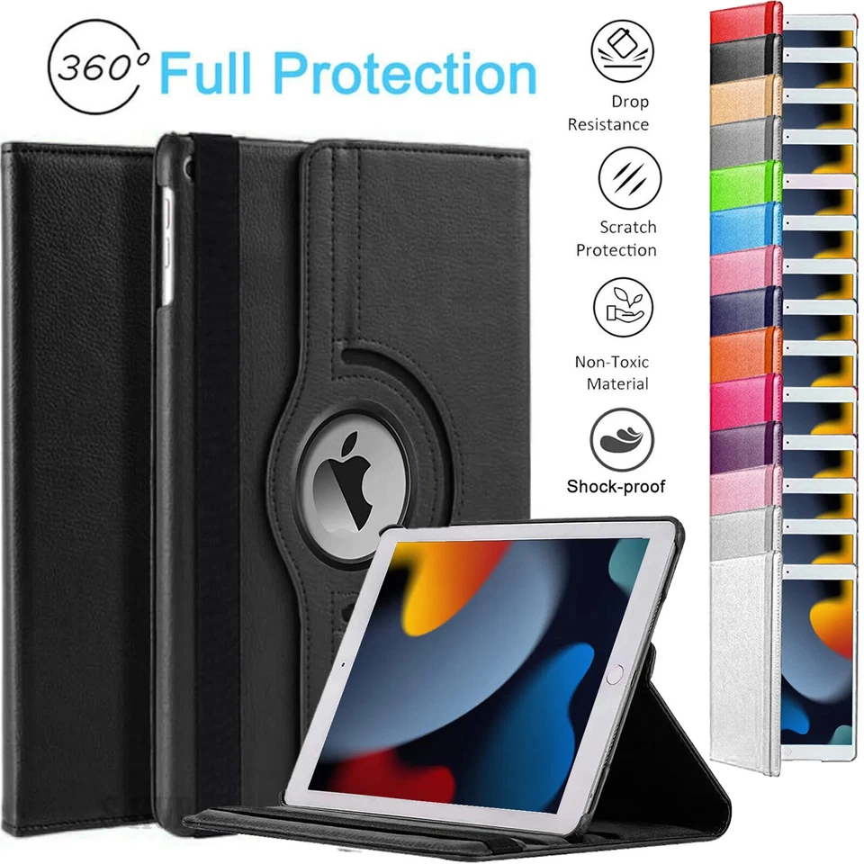 PU Leather 360 Rotating Magnetic Stand Case Cover For Apple iPad 5th to 10th Gen - Image 1 of 1