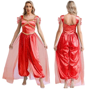 Womens Arabian Indian Princess Cosplay Costume Belly Dance Jumpsuit Romper - Picture 1 of 59