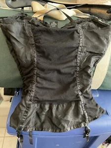 GUESS SEXY SPAGHETTI SEXY GARTER BELTS BLACK RUCHED BUSTIER CLUB PARTY TOP XS/S - Picture 1 of 10