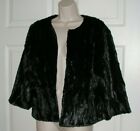 Women's Black Faux Fur Jacket Short Dressy Bolero  M/L Luxurious Fluffy New