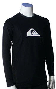 Quiksilver Boy's Solid Streak LS Surf Shirt - Black - New - Picture 1 of 1