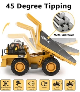 RC Dump Truck Construction 1/ 24 9Ch Metal Bed Lights Sound RTR (Brand New) - Picture 1 of 4