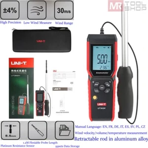 UNI-T UT362H Hot Wire Anemometer Sensor Windsnelheidsmeter Luchtstroom Temperatu - Picture 1 of 10