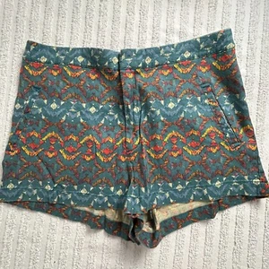 Free People Womens 8 Multicolor Aztec Geometric Front Pockets Mini Shorts - Picture 1 of 7
