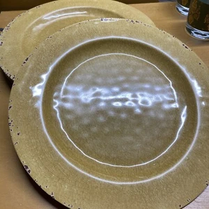 Studio California Mauna Yellow Melamine Dinner 11” Set of 4 Two Sets Avail - Picture 1 of 5