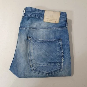Scotch & Soda Vernon Jeans Mens Size W33 L32 Straight Leg Blue Wash Distressed - Picture 1 of 12