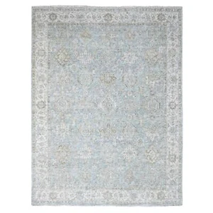 9'x12'1" Gray Antiqued Ziegler Mahal Design All Wool Hand Knotted Rug R10231 - Picture 1 of 11