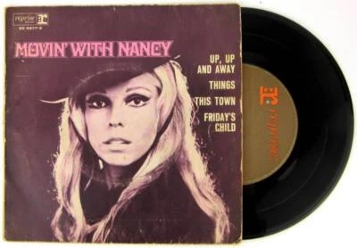 Nancy Sinatra MOVIN' WITH NANCY 7" Vinyl Record EP 45 RPM Reprise w Dean Martin - Image 1 of 4