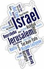 "Israel Jerusalem jüdische Landkarte Wort Wolke Stoßstange Vinyl Aufkleber Aufkleber 4""x5"