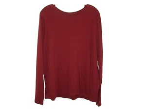 Camiseta para mujer Time and Tru manga larga 100 % algodón XXXL 22 rojo granate usada en excelente estado - Imagen 1 de 6