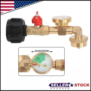 Propane Refill Adapter W/Gauge & Control Valve Fill 1 Lb Bottles From 20 Lb Tank - Picture 1 of 9