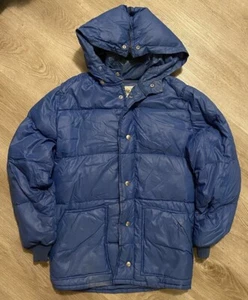 Vtg 80’s Men’s Blue Down Puffer Parka Jacket. Size M. - Picture 1 of 7
