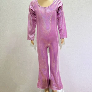 Kids Girl Boys Bodysuit Catsuit Jumpsuit Costume Fancy Dress Flared Retro Disco - Picture 1 of 21