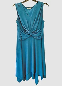 Love Squared Size XL Teal Matte Jersey Midi Dress Sleeveless Stretchy & Flowy - Picture 1 of 5